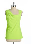 T Tahari Draped Squareneck Sleeveless Top - Lyst