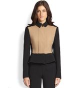Burberry Prorsum Colorblock Peplum Jacket - Lyst