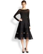 Donna Karan New York Lacepaneled Stretch Jersey Dress - Lyst