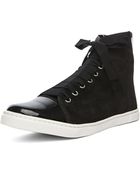 Lanvin High Top Sneaker in Black - Lyst