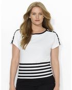 Lauren by Ralph Lauren Plus Shortsleeved Cotton Top - Lyst