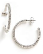 Nadri Pave Hoop Earrings - Lyst