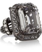 Lanvin Gunmetaltone Glass Crystal Ring - Lyst