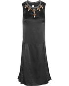 Marni Embellished Satin-Twill Dress - Lyst