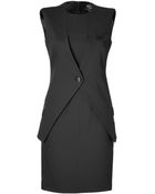 McQ by Alexander McQueen Wool Blend Waistcoat Dress In Black - Lyst