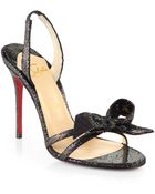 Christian Louboutin Grusanda Glitter Bow Sandals - Lyst