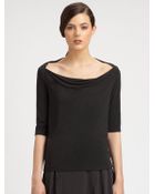 Donna Karan New York Wide Boatneck Stretch Jersey Tee - Lyst