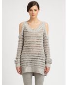 Donna Karan New York Cutoutshoulder Openknit Sweater - Lyst
