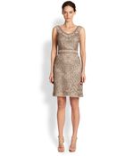 Sue Wong Beaded Ribbondetailed Dress - Lyst