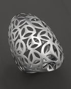 Di Modolo Rhodium Plated Open Weave Full Finger Ring - Lyst