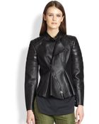 3.1 Phillip Lim Leather Peplum Motorcycle Jacket - Lyst