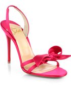 Christian Louboutin Grusanda Satin Bow Sandals - Lyst