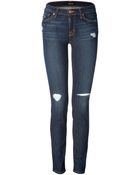 J Brand Mid Rise Distressed Jeans - Lyst