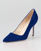 Manolo Blahnik Bb Suede 90mm Pump Cobalt Made To Order - Lyst