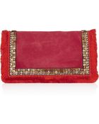 Matthew Williamson Embellished Suede Clutch - Lyst