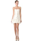 Reem Acra Silk Gazar Dress with Trimmed Hem - Lyst