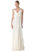Reem Acra V Neck Gown with Jeweled Straps - Lyst