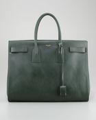 Saint Laurent Classic Sac De Jour Leather Tote Bag Green - Lyst