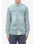 Scotch & Soda Washed Denim Shirt - Lyst