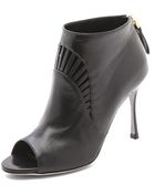 Sergio Rossi Peep Toe Cutout Booties - Lyst