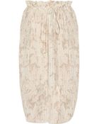 Suno Pleated Printed Silksateen Skirt - Lyst