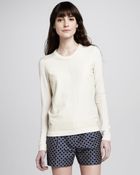 Theory Yulia Leatherfront Sweater - Lyst