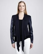 Bagatelle Waterfall Drapefront Leather Jacket - Lyst