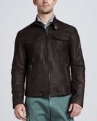 Brunello Cucinelli Leather Bomber Jacket Chocolate - Lyst