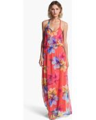 Ella Moss Print Silk Maxi Dress - Lyst