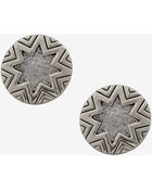House Of Harlow Two Tone Engraved Stud Earrings - Lyst