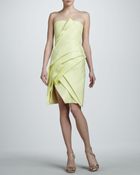 J. Mendel Layered Strapless Gazar Dress - Lyst