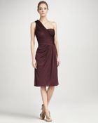 J. Mendel Ruched One Shoulder Dress - Lyst