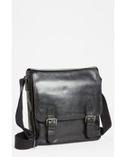 Kenneth Cole Vachetta Leather Messenger Bag - Lyst