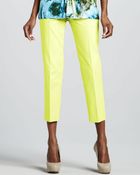 Lafayette 148 New York Bleecker Cropped Pants Lemon Drop - Lyst