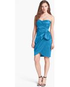 Maggy London Strapless Taffeta Sheath Dress - Lyst