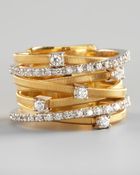 Marco Bicego Goa Sevenrow Mixed Gold Diamond Ring - Lyst