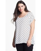 Pleione Scoop Neck Woven Tee - Lyst