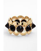Natasha Couture Goldtone Spike Stretch Bracelet - Lyst