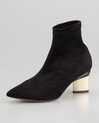 Nicholas Kirkwood Stretch Suede Pointedtoe Bootie Black - Lyst