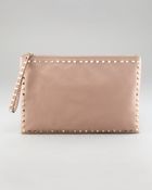 Valentino Womens Rockstud Leather Clutch Bag - Lyst