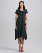 Eileen Fisher Hemp Jersey Handkerchief Dress - Lyst