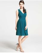 Ann Taylor Petite Silk Georgette Pleat Tank Dress - Lyst