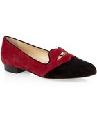 Charlotte Olympia Bisoux Two tone Suede Flat - Lyst