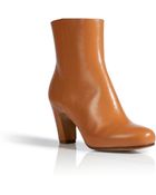 Maison Margiela Leather Curved Heel Ankle Boots - Lyst