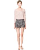 Zara Printed Shorts - Lyst
