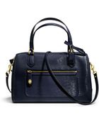 Coach Poppy Eastwest Satchel in Textured Patent Leather - Lyst