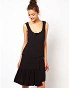 Love Moschino Drop Waist Shift Dress in Wool Mix - Lyst