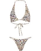 Lucien Pellat Finet Triangle Leopard Print Bikini - Lyst