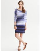 Banana Republic Striped Tshirt Dress - Lyst