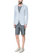 Zara Piqué Blazer with Contrasting Elbow Patches - Lyst